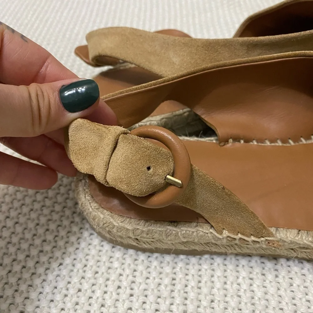 Women's Vince Linton Leather Espadrille Flat Sandals Size 9
